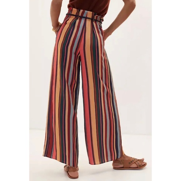 Anthropologie Farm Rio Striped Wide-Leg Pants - Picture 4 of 7